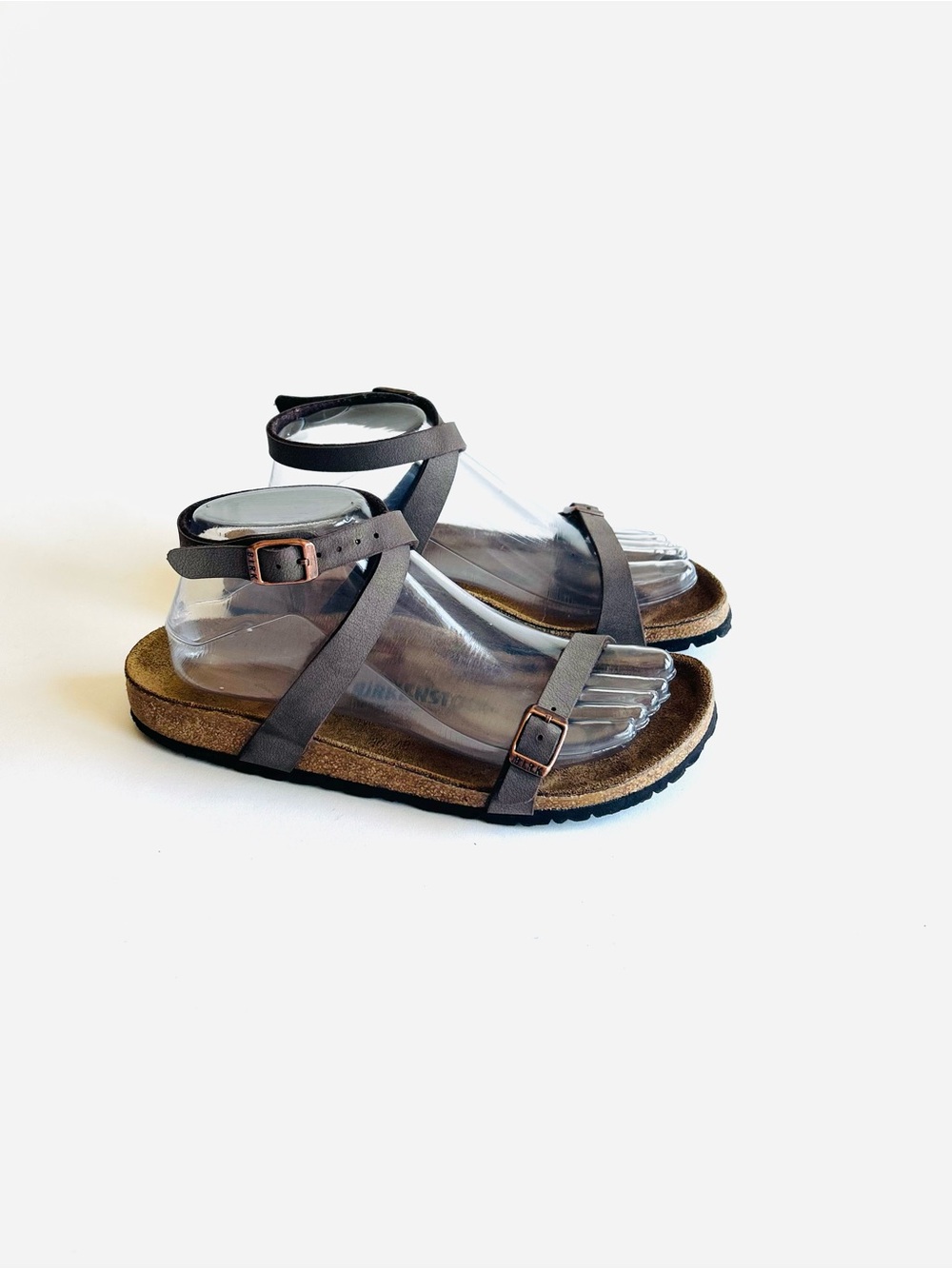 Birkenstock Arizona Brown Leather Ankle Strap Rubber Outsole Sandals size 7.5